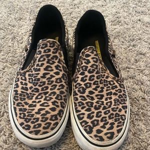 Leopard Vans Slip On Shoes